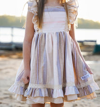 Load image into Gallery viewer, Blue Stripe Linen Bows