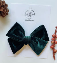 Load image into Gallery viewer, Evergreen Velvet Bows and Headbands