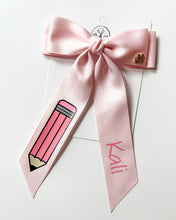 Load image into Gallery viewer, *PREORDER* Pencil Ceci Hair Bows and Backpack Keychains