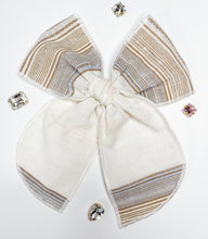 Load image into Gallery viewer, Blue Stripe Linen Bows