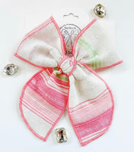 Load image into Gallery viewer, Pink Stripe Linen Bows