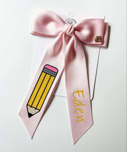 Load image into Gallery viewer, *PREORDER* Pencil Ceci Hair Bows and Backpack Keychains