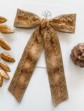 Load image into Gallery viewer, Ivory and Dark Gold Lace Gwenna Bows