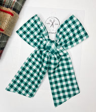 Load image into Gallery viewer, *SALE* Green Gingham Lounge Bows