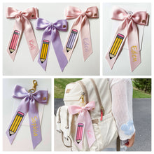 Load image into Gallery viewer, *PREORDER* Pencil Ceci Hair Bows and Backpack Keychains