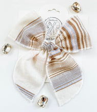Load image into Gallery viewer, Blue Stripe Linen Bows