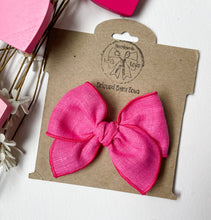 Load image into Gallery viewer, Hot Pink Linen Beloved Bows and Headbands