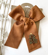 Load image into Gallery viewer, Holiday Pine Embroidered Jayleigh and Handtied Bows