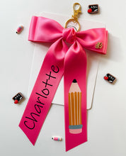 Load image into Gallery viewer, *PREORDER* Hot Pink Backpack Keychains and Hair Bows