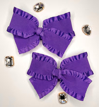 Load image into Gallery viewer, Purple Double Ruffle Bows