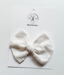 White Swiss Dot Bows