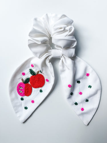 Apple Beaded Scrunchie