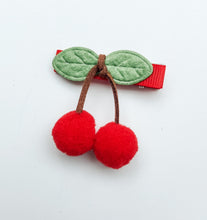 Load image into Gallery viewer, Cherry Felted Hair Clips