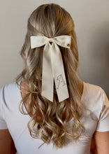 Load image into Gallery viewer, *PREORDER* Hunter Green Rhinestone Monogram Satin Bows