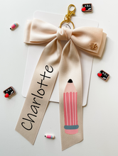 Load image into Gallery viewer, *PREORDER* Ivory Satin Keychains and Hair Bows