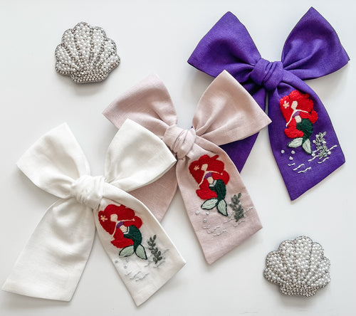 Mermaid Dreams Embroidered Bows