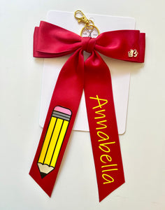 *PREORDER* Red Pencil Bows & Backpack Keychains