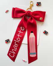 Load image into Gallery viewer, *PREORDER* Red Backpack Keychains and Hair Bows