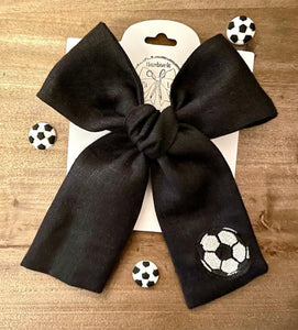 *4 Week TAT* Soccer Embroidered Bows
