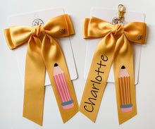 Load image into Gallery viewer, *PREORDER* Golden Yellow Satin Keychains and Hair Bows