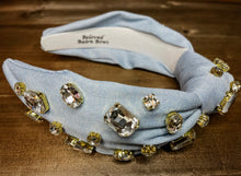 Load image into Gallery viewer, Denim Embellished Adult Headband