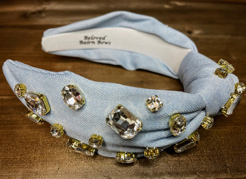 Denim Embellished Adult Headband