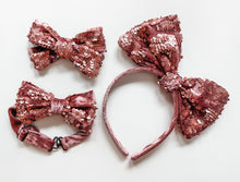 Load image into Gallery viewer, Faded Rose Sequin Bows, Bow Ties &amp; Headbands