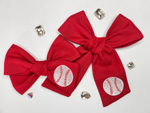 Load image into Gallery viewer, Baseball Embroidered Bows