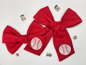 Baseball Embroidered Bows