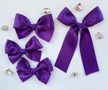 Load image into Gallery viewer, Dark Purple Satin Bows