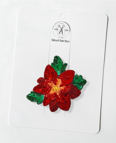 *PREORDER* Poinsettia Beaded Clips