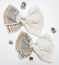 Load image into Gallery viewer, *PREORDER* Blue Stripe Linen Bows