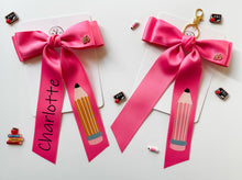 Load image into Gallery viewer, *PREORDER* Hot Pink Backpack Keychains and Hair Bows