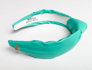 Bright Turqouise Faux Leather Headband