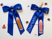 Load image into Gallery viewer, *PREORDER* Royal Blue Backpack Keychains and Hair Bows