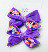 Load image into Gallery viewer, Spooky Purple Embellished Bows