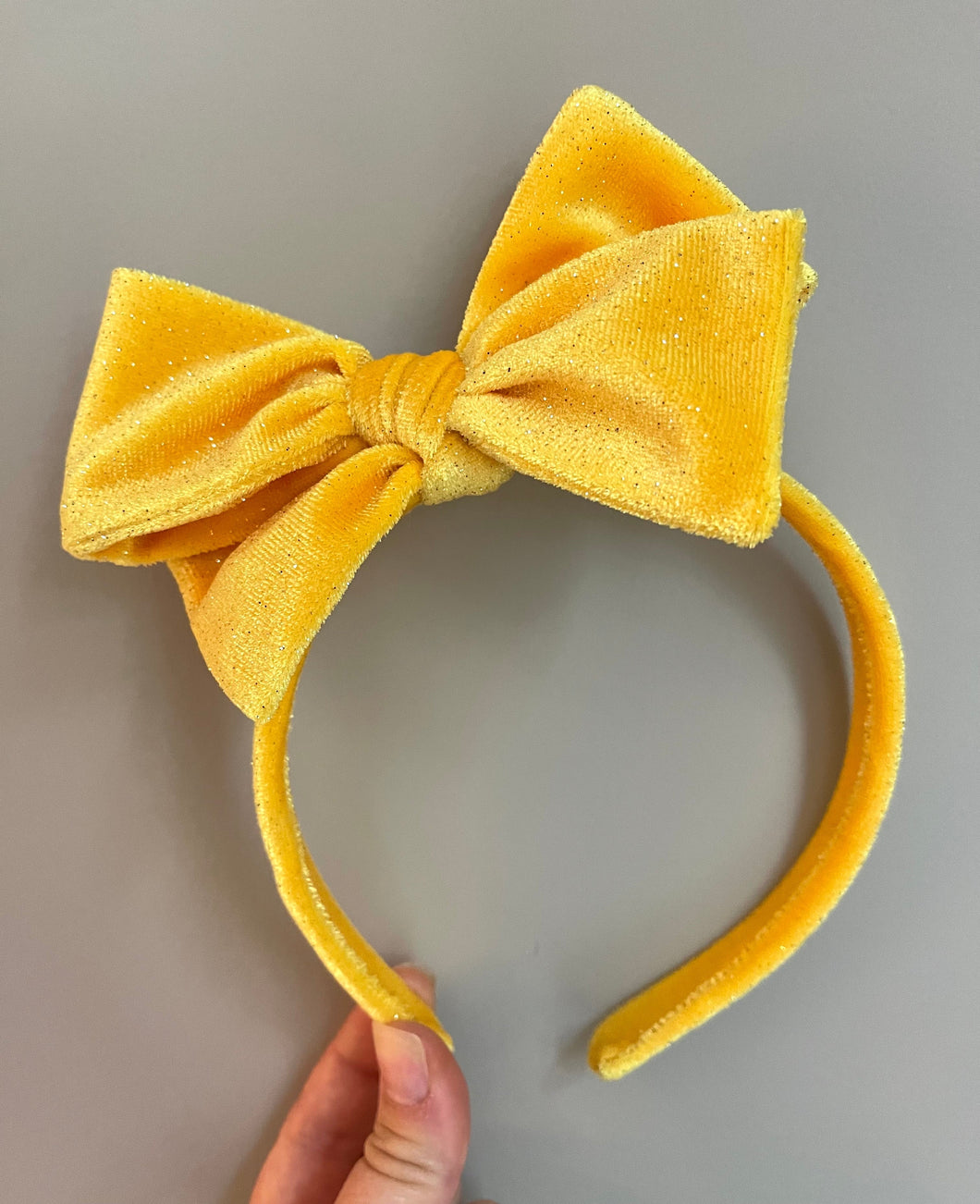 Yellow Sparkle Velvet Headband