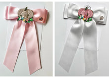 Load image into Gallery viewer, *PREORDER* Little Pumpkin Beaded Clip + Satin Bows