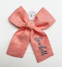Load image into Gallery viewer, *4 Week TAT* Autumn Sunset Linen Name Bows