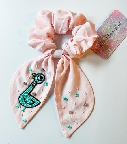 Pigeon Beaded Scrunchie
