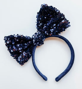 *2 Week TAT* Navy Sequin Bows & Headbands