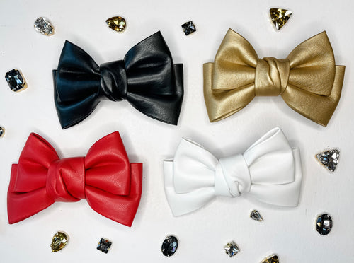 Holiday Faux Leather Bows