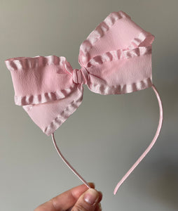 Headband Spring Double Ruffle Bows