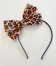 Load image into Gallery viewer, Cheetah Suede Bows &amp; Headbands
