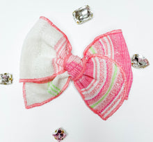 Load image into Gallery viewer, Pink Stripe Linen Bows
