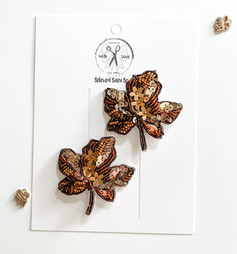 Maple Leaf Beaded Clips