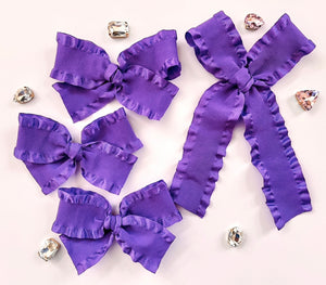 Purple Double Ruffle Bows