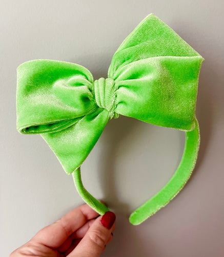 Neon Green Velvet Headband