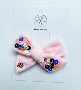 Sweet Pink Halloween Embellished Bows