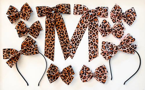 Cheetah Suede Bows & Headbands